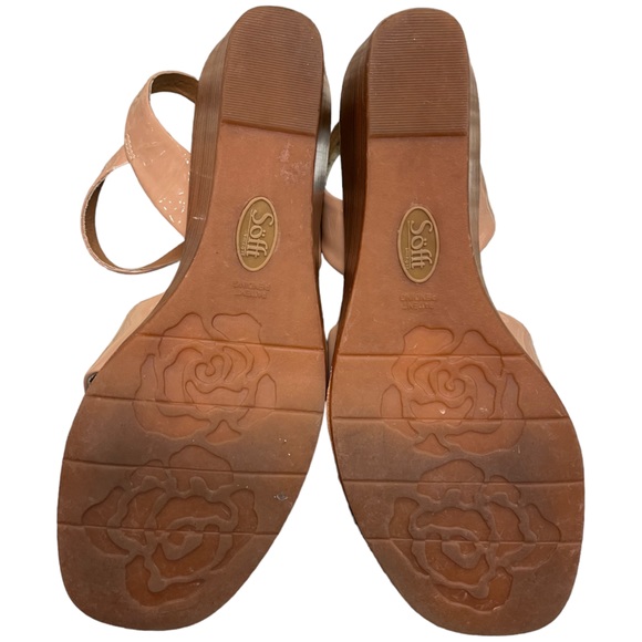 SOFFT Gabella Patent Leather Wedge Sandals Flesh Tone Size 11M - Picture 6 of 9